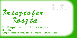 krisztofer koszta business card